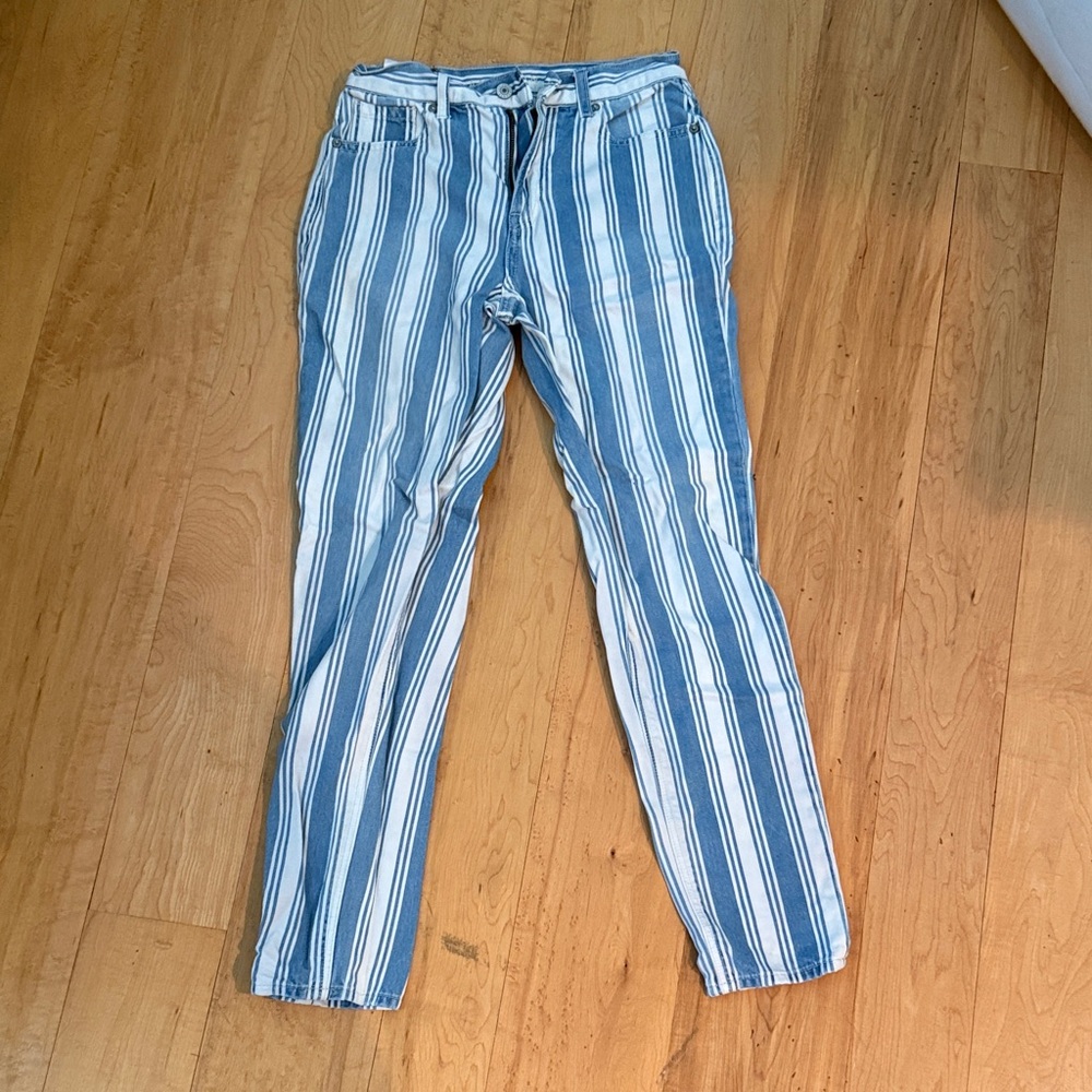 Striped Blue and White jeans
